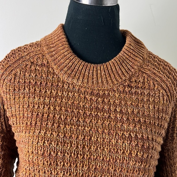 Cable Knit Crochet Cotton Blend Cropped Sweater Size Large - Picture 5 of 11